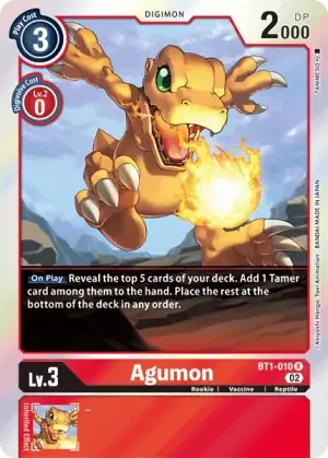 Agumon - BT1-010 (Dash Pack Ver. 1.0) - BT1-010 - R - Release Special Booster